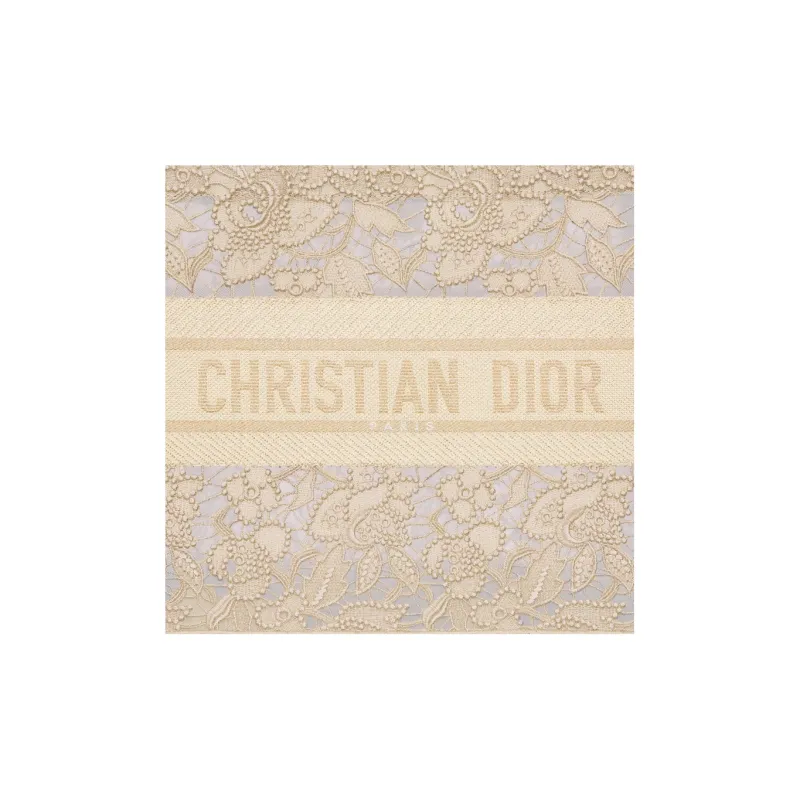 DIOR BookTote Embroidery Tote Bag Shopping Bag Handbag Medium Size Women's Gold-4