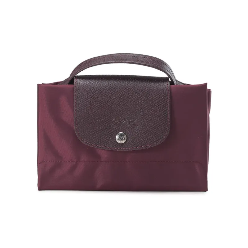 LONGCHAMP Le Pliage Green Cow Leather Trim Portable Briefcases Men's Deep Red-6