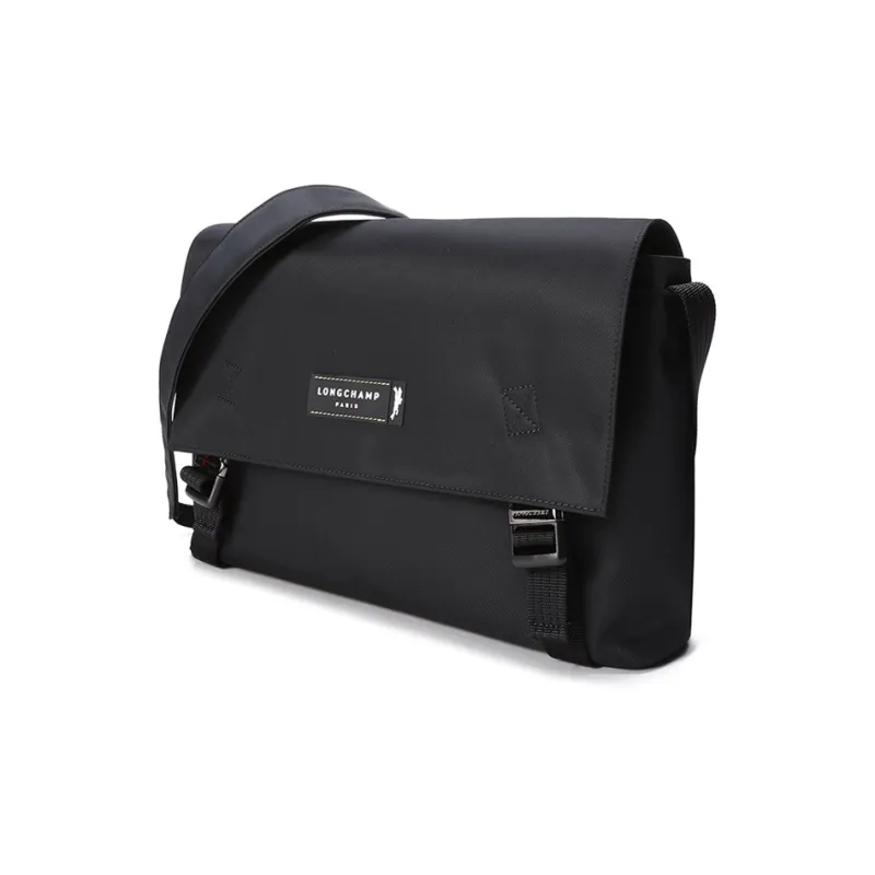LONGCHAMP Le Pliage Energy Recycled Canvas Messenger Bag, Shoulder Bag, Crossbody Bag Tubas Men's Black-1