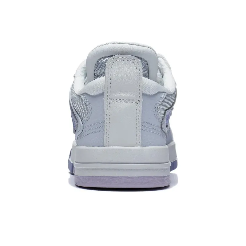 LiNing Wei Wu PRO Anti Slip Wear Resistant Low Top Skateboard Shoes Women's Gray White Purple-5