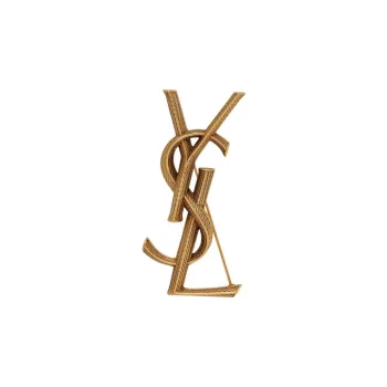 SAINT LAURENT Logo Plaque Brooch