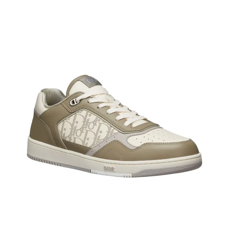 DIOR B27 Low Top Khaki Cream Calfskin-1