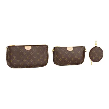 LOUIS VUITTON Coated Canvas Cow Leather Patchwork Trim 3 in 1 Crossbody Bag Shoulder Bag Women's Brown