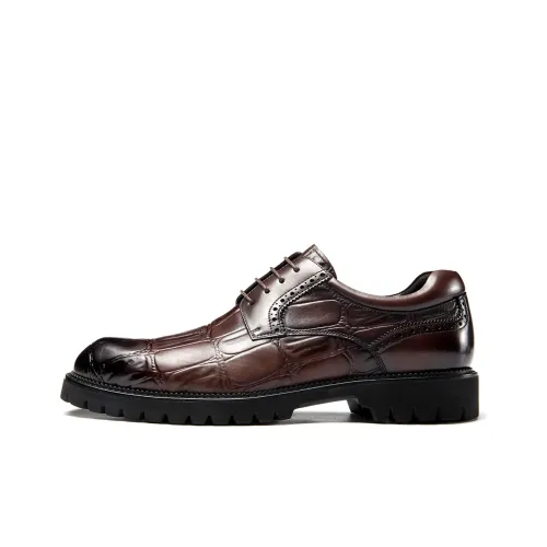 AOKANG Graduation Season Business Suit Commute Shirt Outfit Dress Shoes Men's Brown