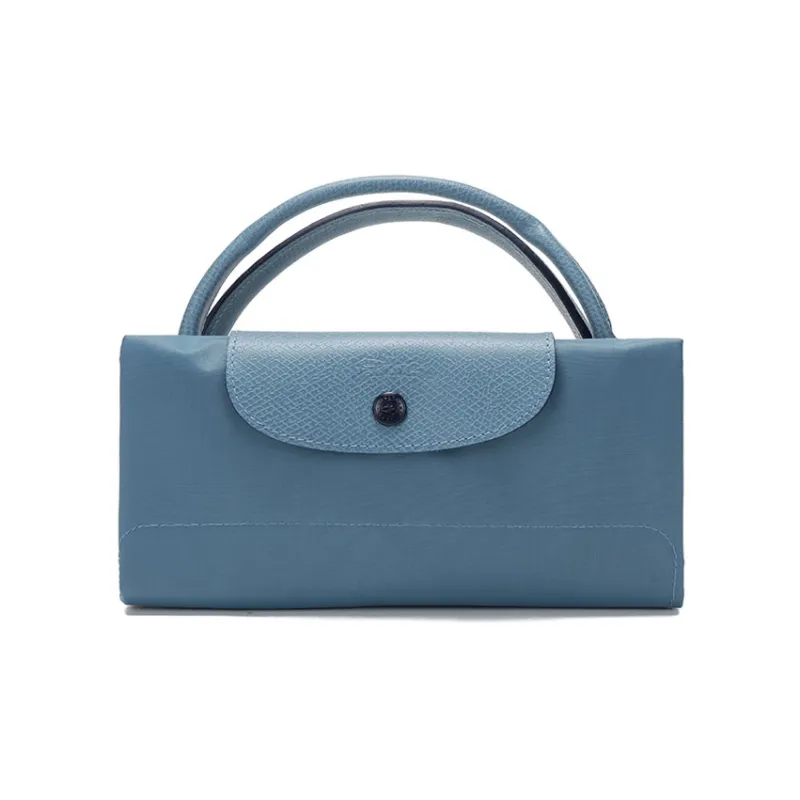 LONGCHAMP Fabric Dumpling Bag Handbag Travel Bag Large Size Unisex Gray Blue-6
