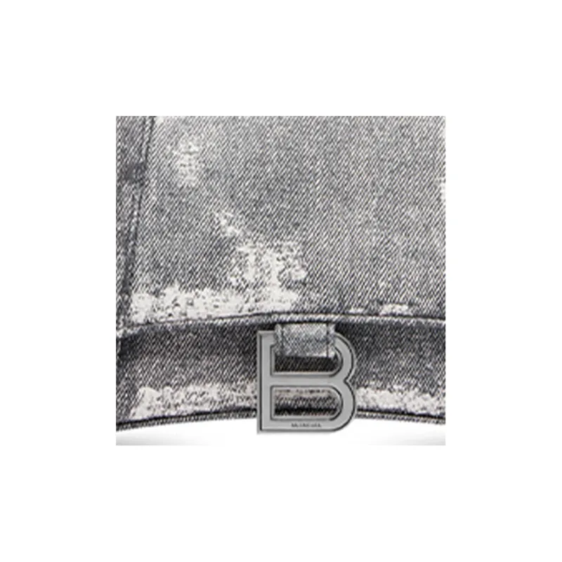 Balenciaga Hourglass Sheepskin Shoulder Bag, Crossbody Bag, Handbag Small Size Women's Black-6