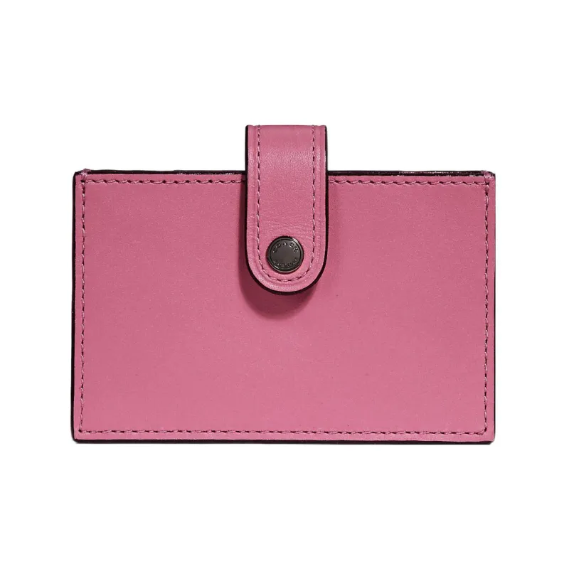 COACH Accordion Card Case Leather Accordion Card Holder Regular Women's Red-0