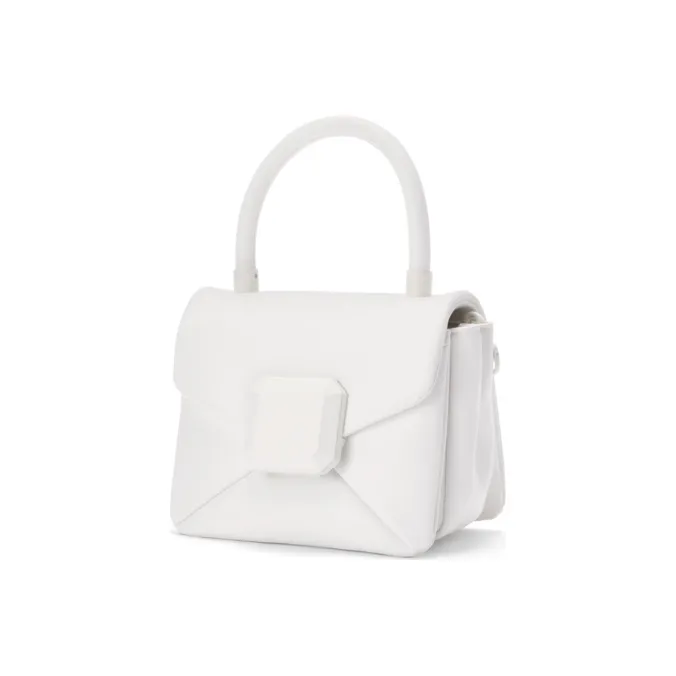 CHARLES&KEITH Polyurethane Portable One Shoulder Small Square Bag Medium Size Women's White/Light Pink/Green-4