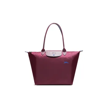 LONGCHAMP Le Pliage Club Fabric One Shoulder Handbag Medium Size Women's Plum Red