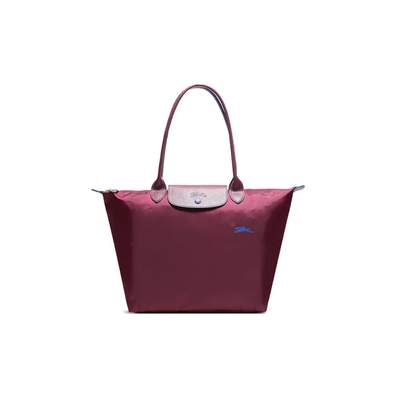 LONGCHAMP Le Pliage Club Fabric One Shoulder Handbag Medium Size Women's Plum Red-0