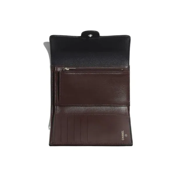 CHANEL Classic Flap CF Caviar Calfskin Coin Purse Wallet Women's Black-3