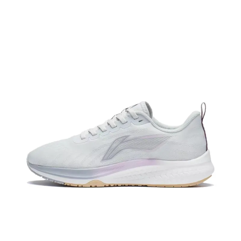 LiNing Red Hare 5 Anti Slip And Wear Resistant Lightweight Low Top Running Shoes Women's Gray Purple-0