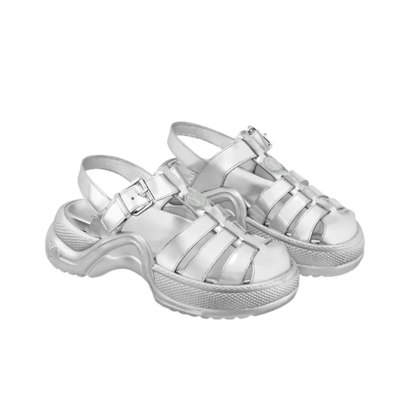 LOUIS VUITTON Archlight 1.0 Line Roman Sandals Women's Silver-2