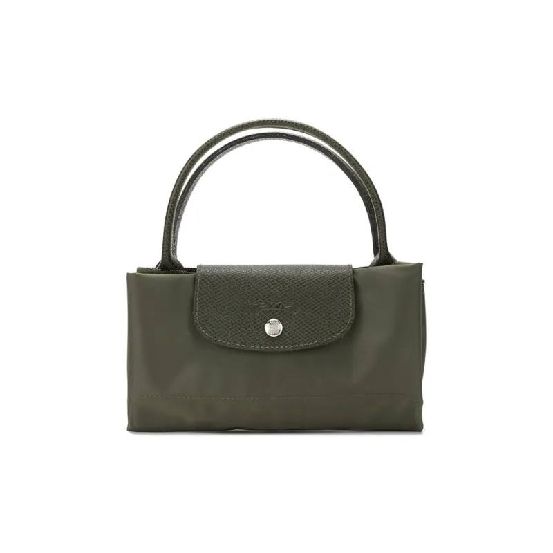 LONGCHAMP Le Pliage Green Canvas Bag Dumpling Bag Totes Handbags Medium Size Women's Forest Color-6