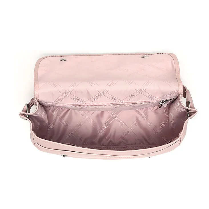 LONGCHAMP Le Foulonné Cow Leather Shoulder Bag Crossbody Bag Women's Soft Pink-5