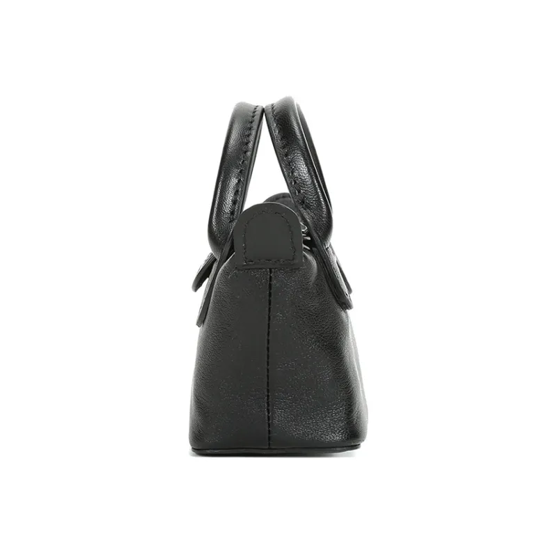 LONGCHAMP Le Pliage Cuir Sheepskin Dumpling Bag, Crossbody Bag, Shoulder Bag Mini Women's Black-3