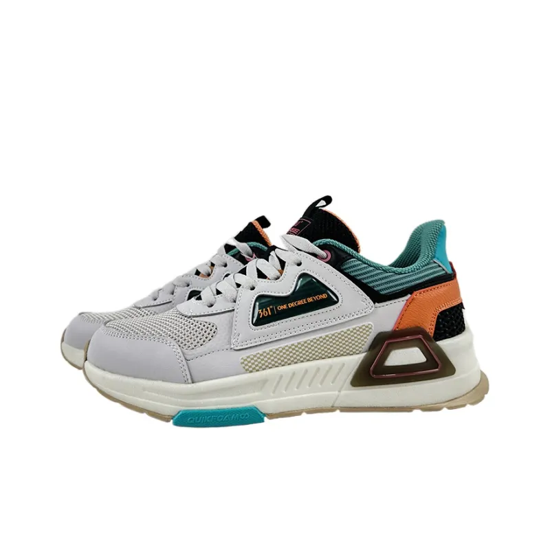 361° QU!KFOAM Low Top Sports Casual Shoes Men's Gray Cyan-3