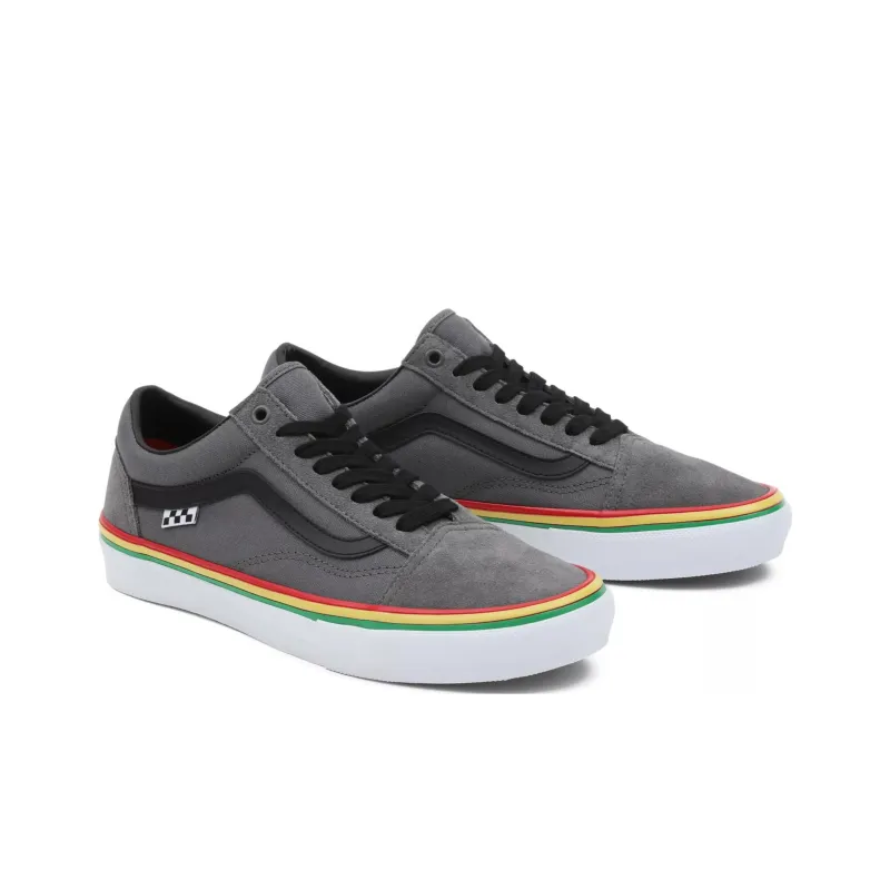 Vans Old Skool Skate Anti-Slip Wear-Resistant Low-Top Skateboard Shoes Unisex Gray White Red Yellow Blue-2