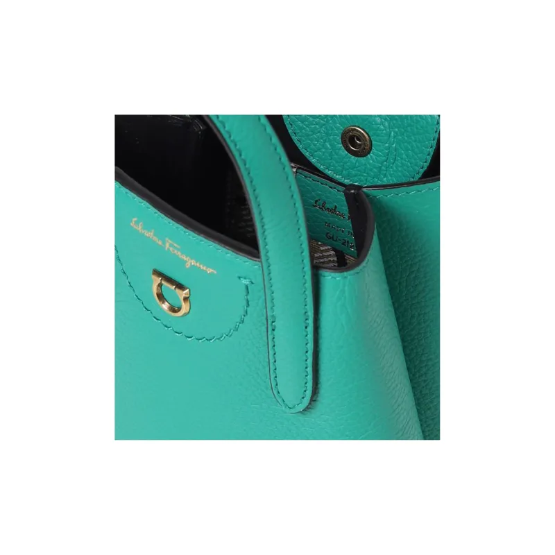 FERRAGAMO Calfskin Shoulder Bag, Crossbody Bag, Handbag Women's Green-2
