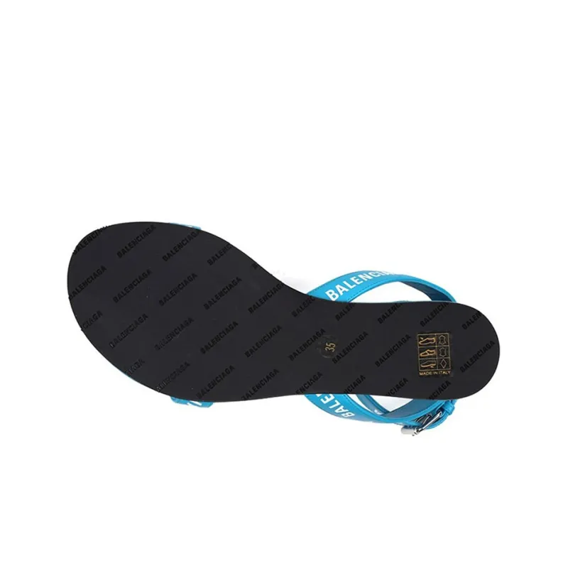 Balenciaga Leather Sandals 'Blue' Women's-5