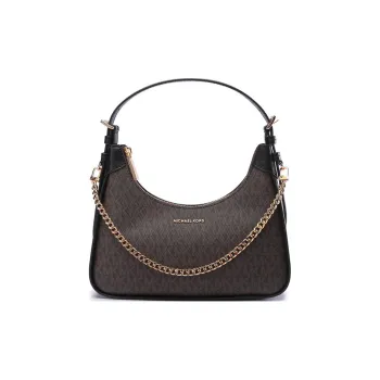 MICHAEL KORS Wilma Leather Shoulder Bag Croissant Bag Chain Crossbody Bag Regular Women's Black Brown