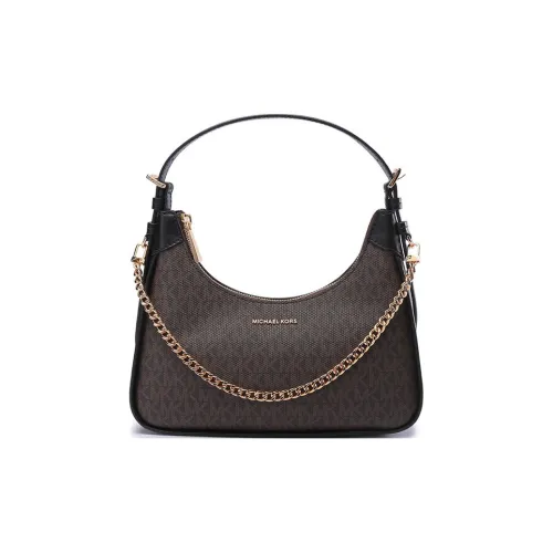 MICHAEL KORS Wilma Leather Shoulder bag March Croissant bag March Chain Crossbody bag March Regular Women's Black Brown
