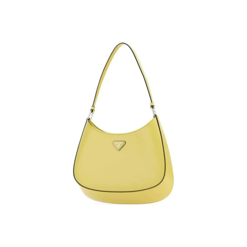 PRADA Cleo Leather Shoulder Bag, Handbag, Shoulder Bag Women's Banana Yellow-1