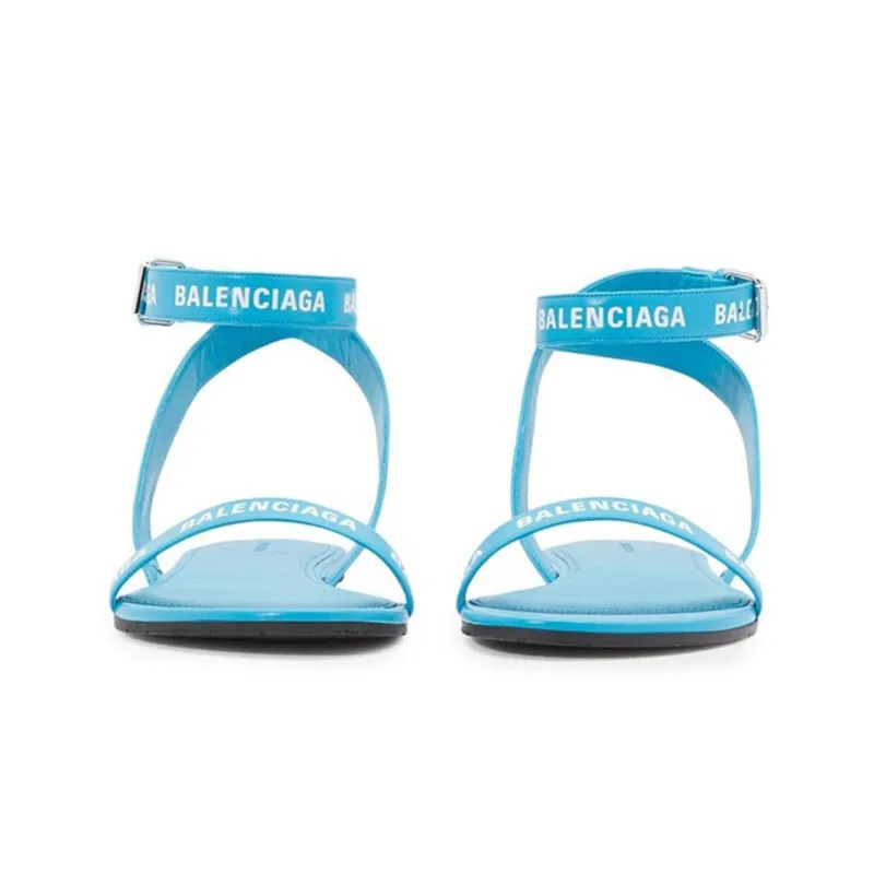 Balenciaga Leather Sandals 'Blue' Women's-2