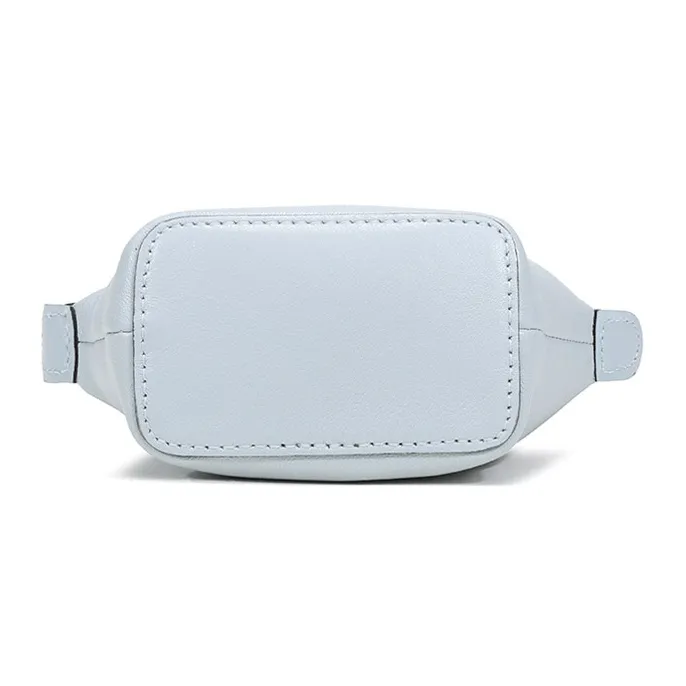 LONGCHAMP Le Pliage Cuir Sheepskin Dumpling Bag, Portable Crossbody Bag, Shoulder Bag Mini Women's Sky Blue-4