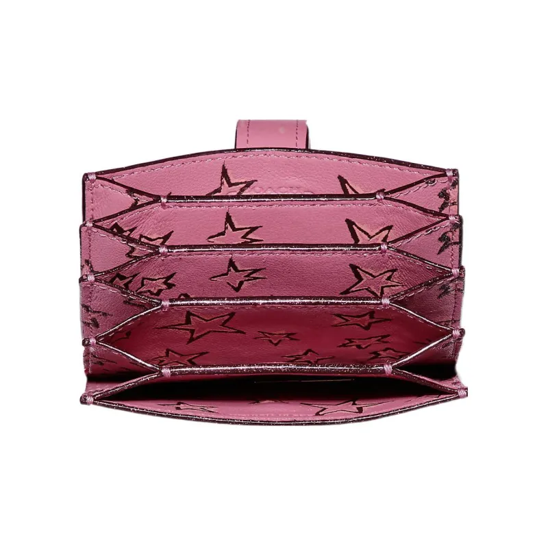 COACH Accordion Card Case Leather Accordion Card Holder Regular Women's Red-1