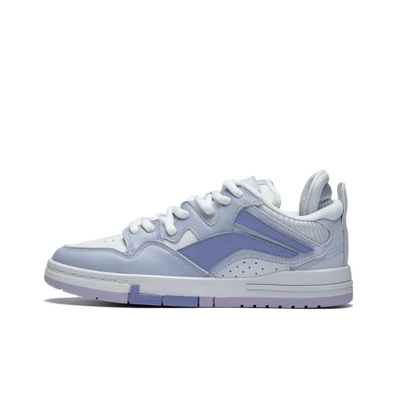 LiNing Wei Wu PRO Anti Slip Wear Resistant Low Top Skateboard Shoes Women's Gray White Purple-0