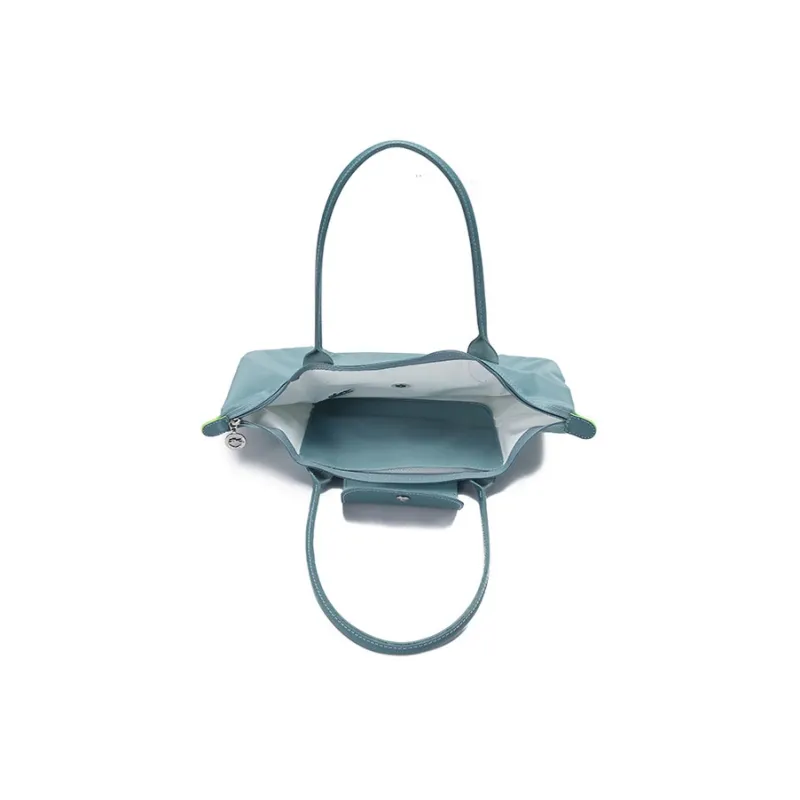 LONGCHAMP Le Pliage Green Recycled Canvas With Leather Trim Dumpling Bag Handbag Shoulder Bag Women's Lake Blue-5