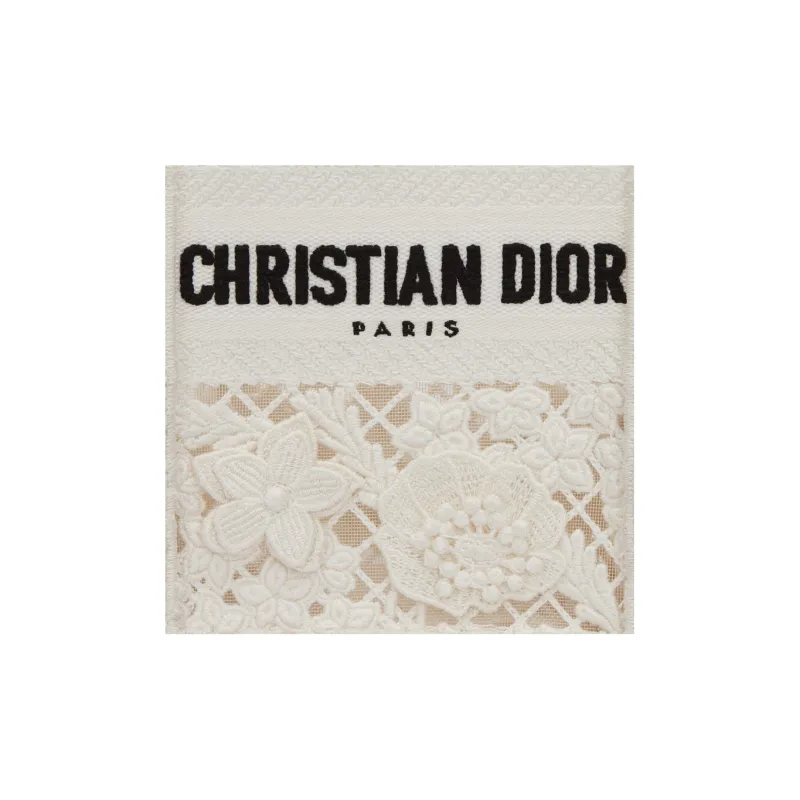 DIOR Embroidery Tote Bag Shopping Bag Cell Phone Pouch Shoulder Bag Crossbody Bag Handbag Mini Women's White-5