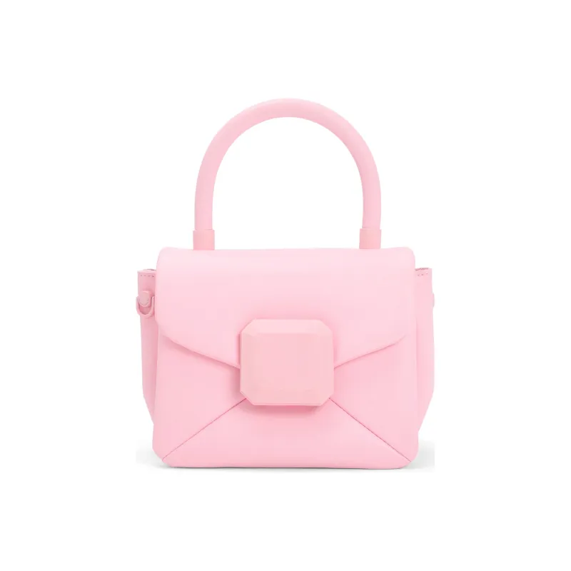 CHARLES&KEITH Polyurethane Portable One Shoulder Small Square Bag Medium Size Women's White/Light Pink/Green-0