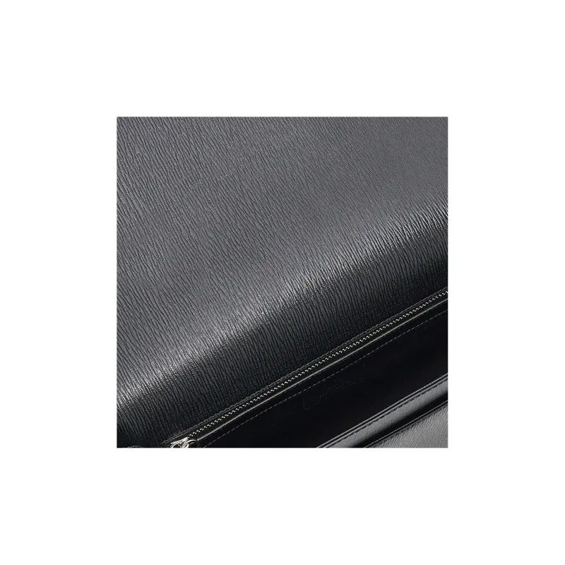 FERRAGAMO GANCINI Calfskin Messenger Bag, Shoulder Bag, Crossbody Bag Men's Black-3