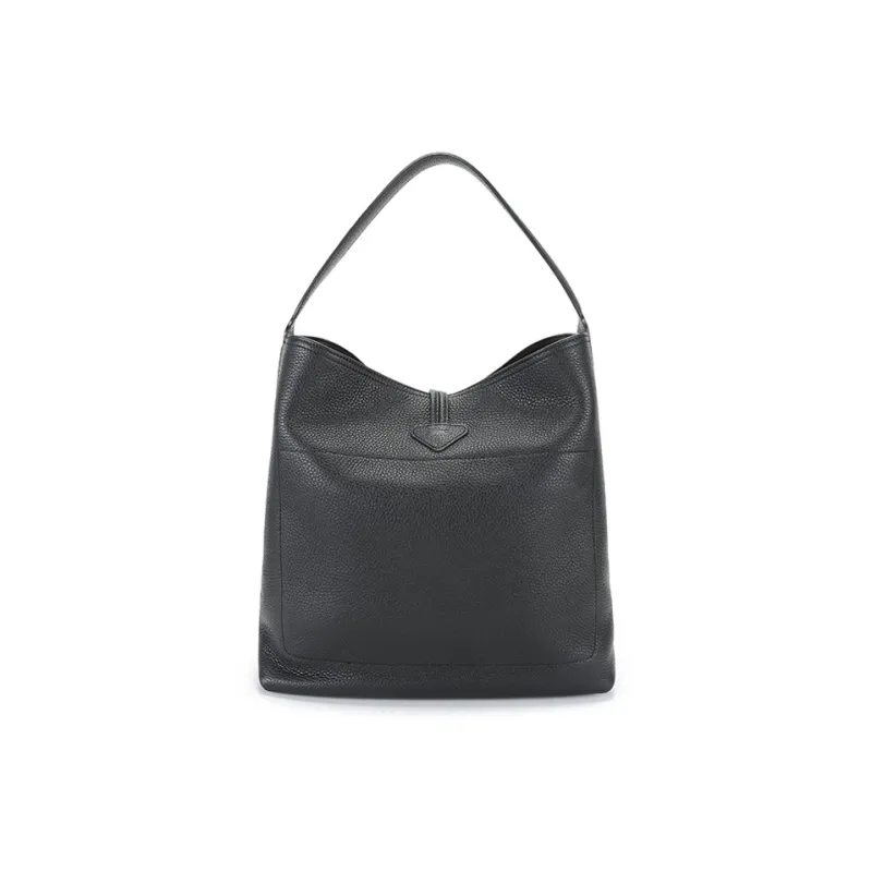 LONGCHAMP Roseau Essential Cow Leather Bamboo Bag Tote Bag Shopping Bag Handbag Shoulder Bag Women's Black-2