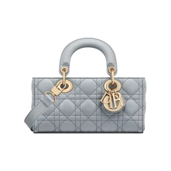 DIOR Lady D-JOY Sheepskin Daisie Bag Shoulder Bag Crossbody Bag Handbag Small Size Women's Gray