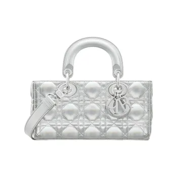 DIOR Lady D JOY Sheepskin Daisie Bag Shoulder Bag Crossbody Bag Handbag Small Size Women's Fluorescent Silver