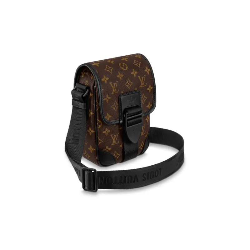 LOUIS VUITTON Archy Coated Canvas Messenger Bag, Crossbody Bag, Shoulder Bag Small Size Men's Brown-1