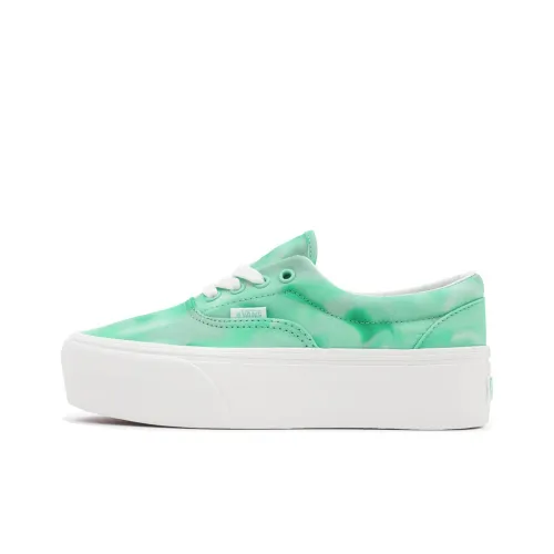 Vans Era Stackform Anti-Slip Wear-Resistant Low-Top Platform Skateboard Shoes Unisex Green White