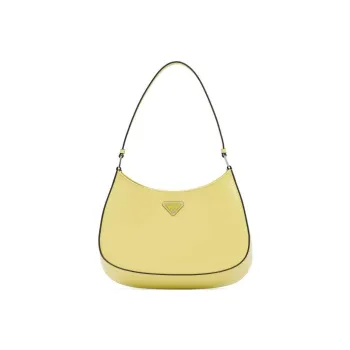 PRADA Cleo Leather Shoulder Bag, Handbag, Shoulder Bag Women's Banana Yellow