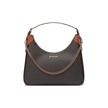 MICHAEL KORS Wilma Leather One Shoulder Handbag Women's Dark Brown Acorn Brown