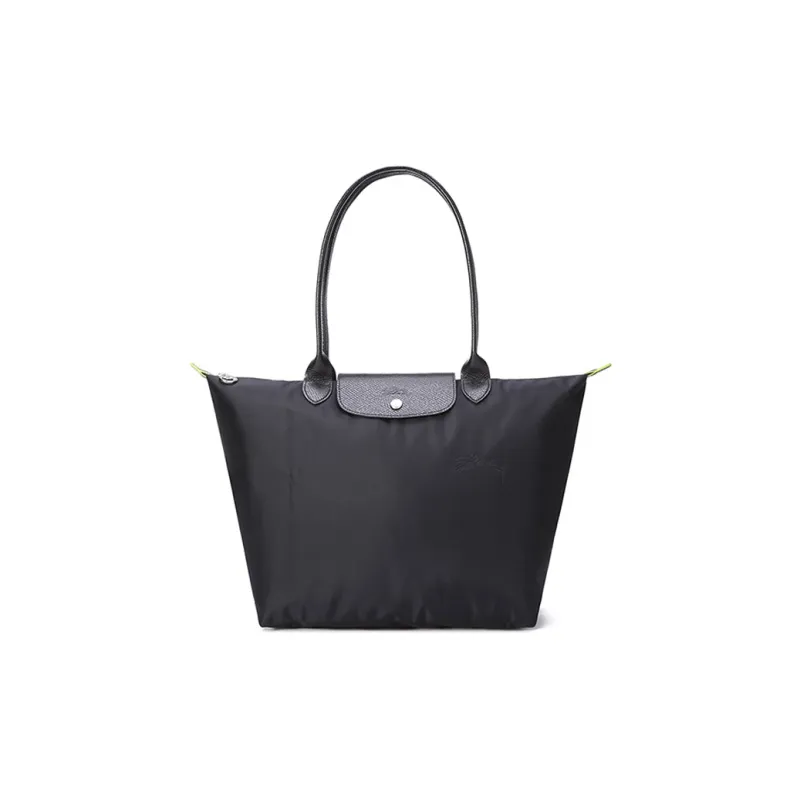 LONGCHAMP Le Pliage Green Recycled Canvas Dumpling Bag Handbag Shoulder Bag Unisex Black-0