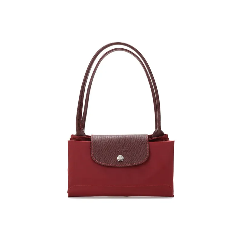 LONGCHAMP Le Pliage Cow Leather Handbag, Shoulder Bag Women's Red-6