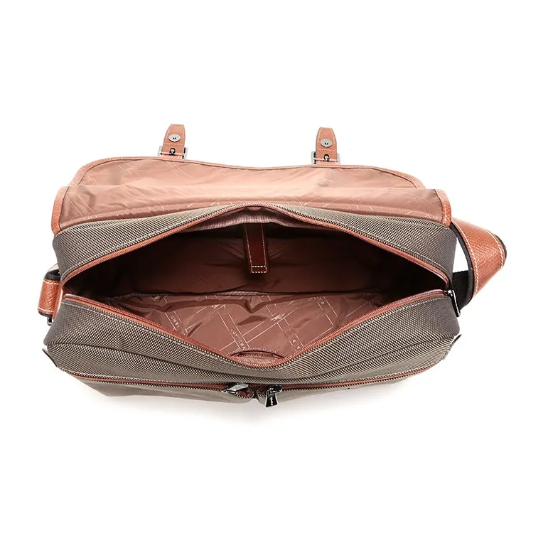 LONGCHAMP Boxford Leather, Textile Hobo Bag, Crossbody Bag, Shoulder Bag Men's Brown-5