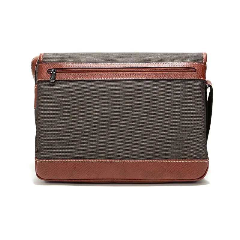 LONGCHAMP Boxford Leather, Textile Hobo Bag, Crossbody Bag, Shoulder Bag Men's Brown-3