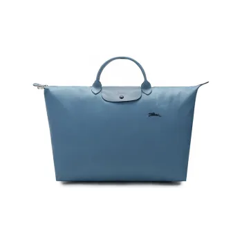 LONGCHAMP Fabric Dumpling Bag Handbag Travel Bag Large Size Unisex Gray Blue