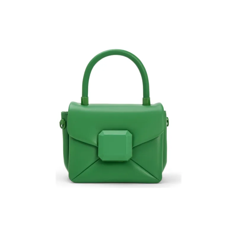 CHARLES&KEITH Polyurethane Portable One Shoulder Small Square Bag Medium Size Women's White/Light Pink/Green-6