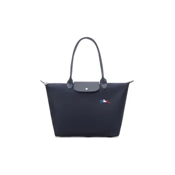 LONGCHAMP Canvas Handbag Shoulder Bag Women's Navy