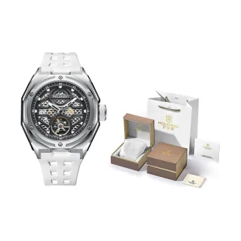ROLENDO R Automatic Mechanical Movement Silicone Strap Watch Men's Watches Black Dial